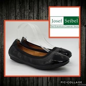 Josef Seibel Black Leather Ballet Flats Size 38 (Like New)